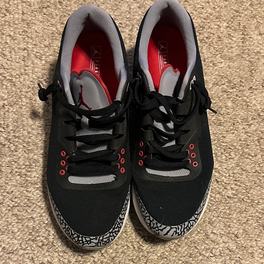 Jordan Black and Red Men's Sneakers with Gray Accents